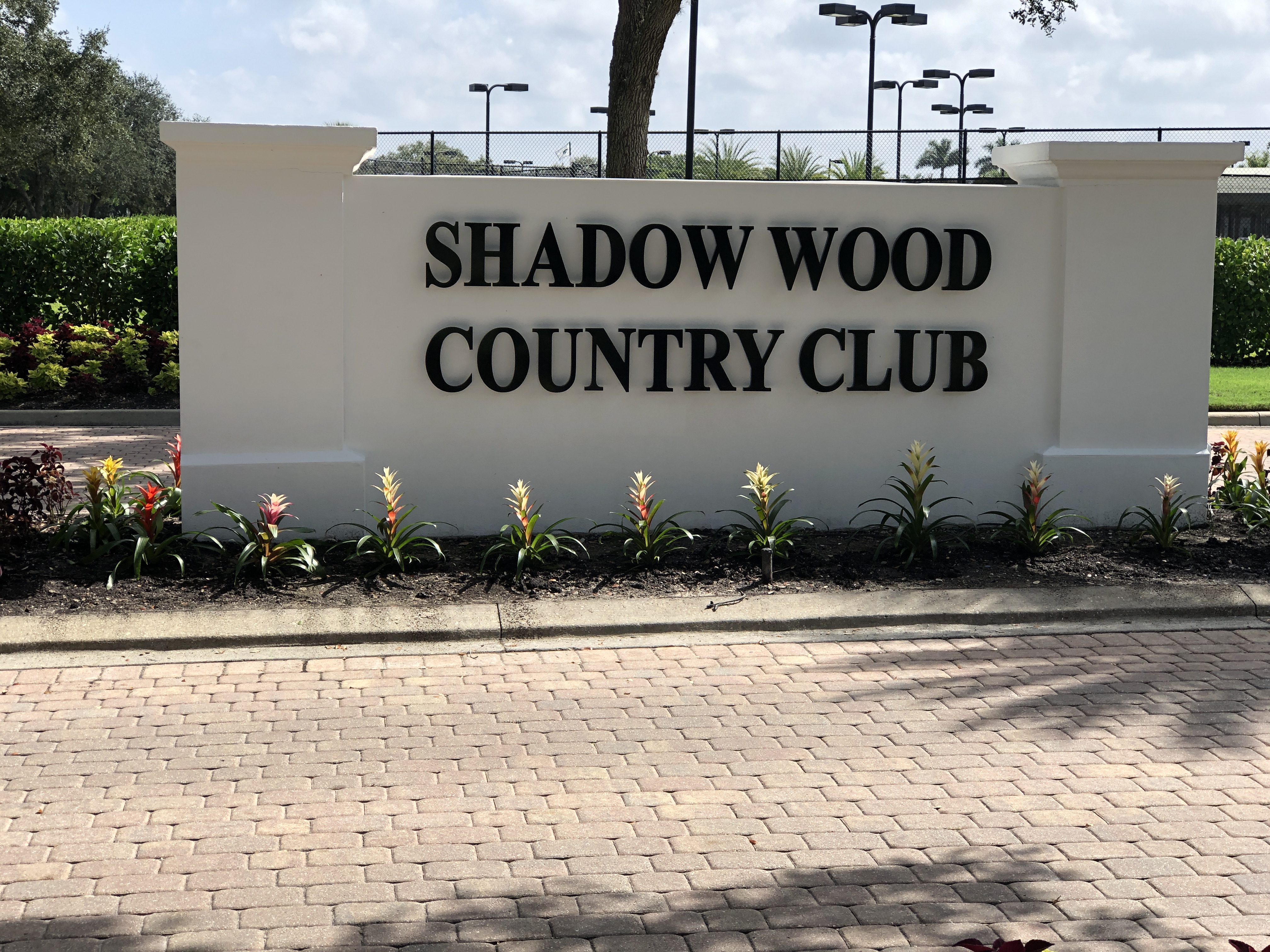 Shadow Wood Country Club entrance sign in The Brooks, Bonita Springs FL